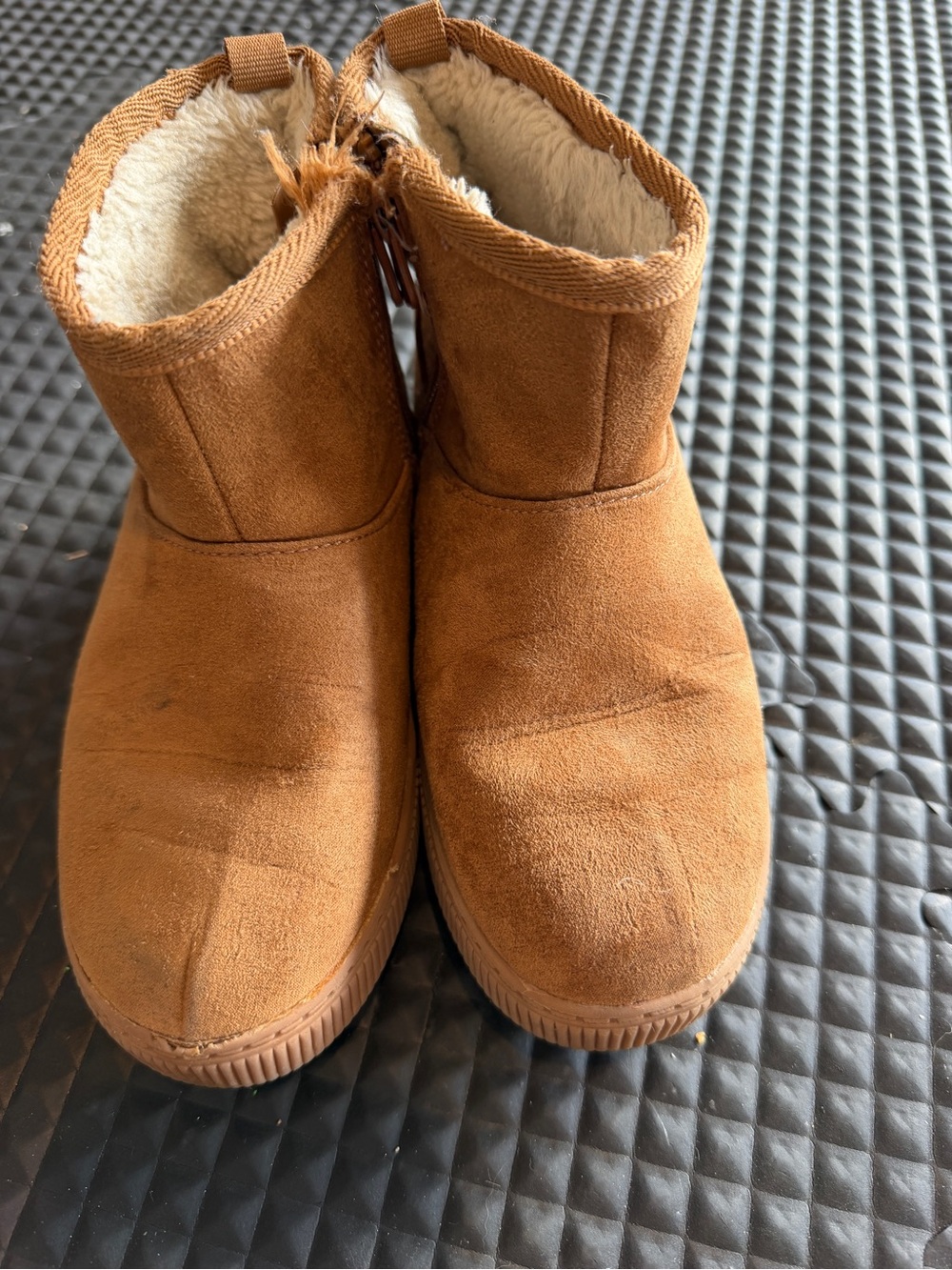 Cat & Jack Tan Faux-Suede Fleece Boots for Kids